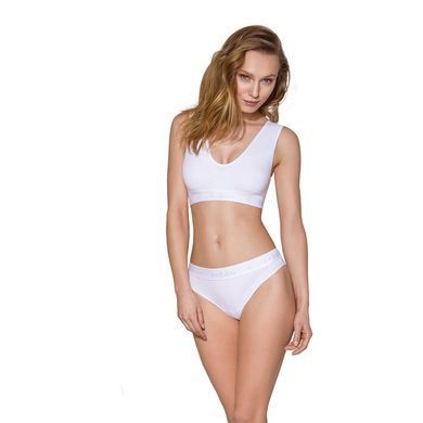 Трусики-бразиліана з бавовни Passion PS005 PANTIES white, size L SO4223 фото