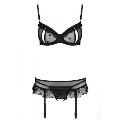 Сексуальный комплект с поясом для чулок LOVELIA SET black L/XL - Passion SO4777 фото