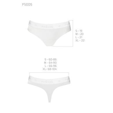 Трусики-бразиліана з бавовни Passion PS005 PANTIES white, size L SO4223 фото