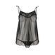 Сорочка прозрачная беби долл MELANIA CHEMISE black S/M - Passion, трусики, на тонких бретелях EL16305 фото 3