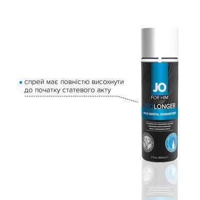 Пролонгувальний спрей System JO Prolonger Spray with Benzocaine (60 мл) не містить мінеральних масел SO1832 фото