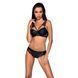 Комплект з еко-шкіри та мережива Loona Set black XXL/XXXL - Passion, бра і трусики SO5363 фото 1