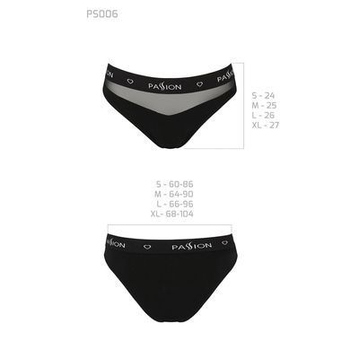 Трусики з прозорою вставкою Passion PS006 PANTIES black, size S SO4233 фото