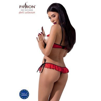 Комплект белья CHERRY SET OpenBra red XXL/XXXL - Passion Exclusive: открытый лиф, трусики-юбочка PS25509 фото