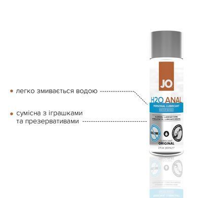 Анальная смазка System JO ANAL H2O - ORIGINAL (60 мл) на водной основе, растительный глицерин SO1455 фото