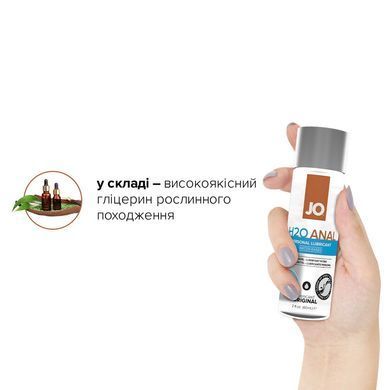 Анальная смазка System JO ANAL H2O - ORIGINAL (60 мл) на водной основе, растительный глицерин SO1455 фото