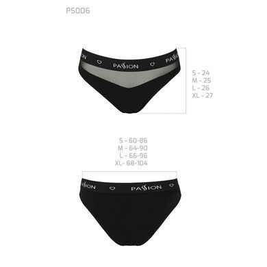 Трусики з прозорою вставкою Passion PS006 PANTIES black, size XL SO4234 фото