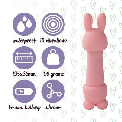 Мини-вибратор FeelzToys Mister Bunny Pink с двумя насадками SO4437 фото