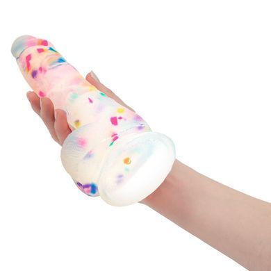 Фалоімітатор з конфетті ADDICTION - PARTY MARTY - 7.5 "- FROST &CONFETTI, 19 см, силікон, вібропуля SO4532 фото