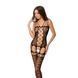 Бодистокинг Passion BS054 black, комбинезон, имитация чулок, открытый животик PBS054B фото 1