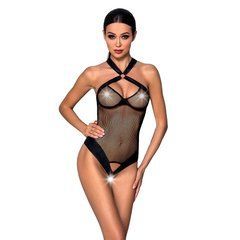 Сетчатый боди с халтером Amanda Body black S/M - Passion SO5316 фото