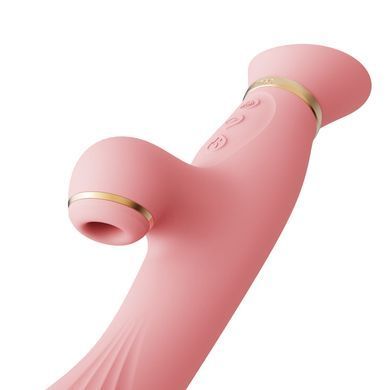 Вібратор з підігрівом та вакуумною стимуляцією клітора Zalo - ROSE Vibrator Strawberry Pink SO6680 фото