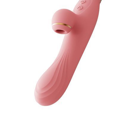Вібратор з підігрівом та вакуумною стимуляцією клітора Zalo - ROSE Vibrator Strawberry Pink SO6680 фото