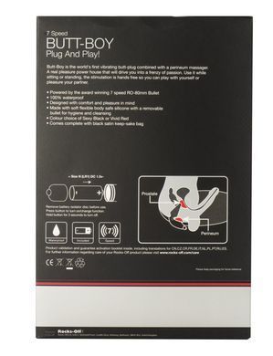 Вібропробка Rocks Off Butt-Boy Black зі стимуляцією промежини RO1654 фото