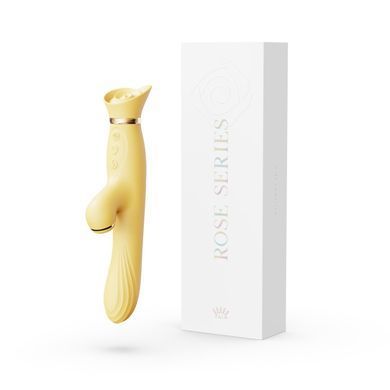Вібратор з підігрівом та вакуумною стимуляцією клітора Zalo - ROSE Vibrator Lemon Yellow SO6681 фото