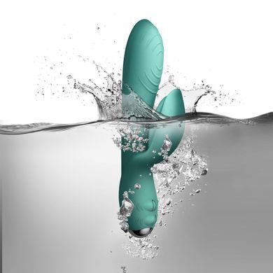 Вибратор-кролик Rocks Off Every Girl Teal, два мотора, разноцветная LED-подсветка, мощный SO2395 фото
