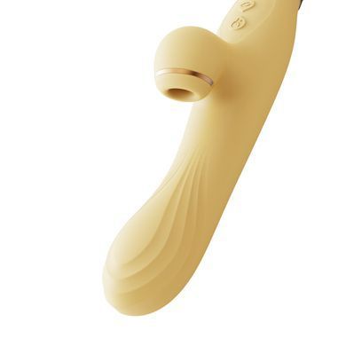 Вібратор з підігрівом та вакуумною стимуляцією клітора Zalo - ROSE Vibrator Lemon Yellow SO6681 фото