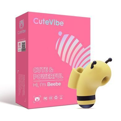 Вакуумный стимулятор с микротоками CuteVibe Beebe Yellow, на палец SO6550 фото