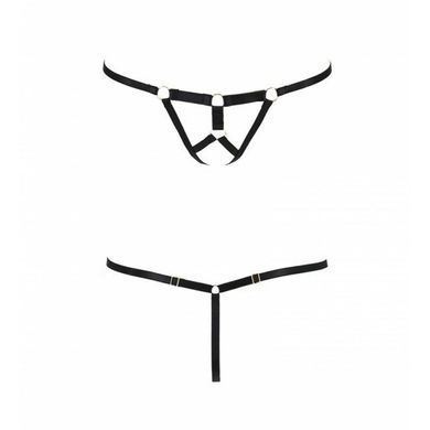 Трусики стринги из стреп ARMANDA THONG black XXL/XXXL - Passion Exclusive SO1582 фото