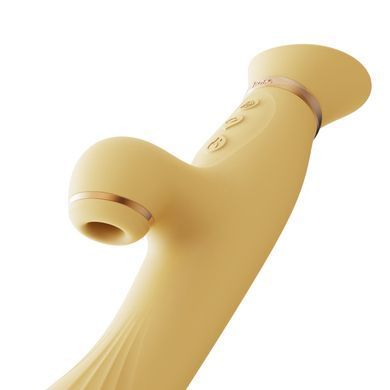 Вібратор з підігрівом та вакуумною стимуляцією клітора Zalo - ROSE Vibrator Lemon Yellow SO6681 фото