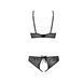 Комплект: бра, трусики с ажурным декором и открытым шагом Ursula Set black XXL/XXXL &mdash; Passion SO5843 фото 4