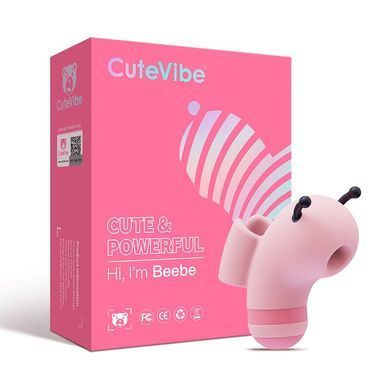 Вакуумный стимулятор с микротоками CuteVibe Beebe Pink, на палец SO6551 фото
