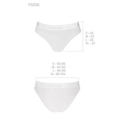 Трусики з прозорою вставкою Passion PS006 PANTIES white, size S SO4237 фото