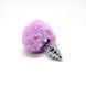 Металлическая анальная пробка Кроличий хвостик Alive Fluffly Twist Plug S Purple SO6306 фото 3