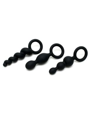 Набор анальных игрушек Satisfyer Plugs black (set of 3) - Booty Call, макс. диаметр 3см SO2323 фото