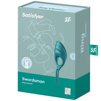 Ерекційне віброкільце-ласо Satisfyer Swordsman Green, міцна фіксація, 10 режимів, потужний мотор SO6729 фото