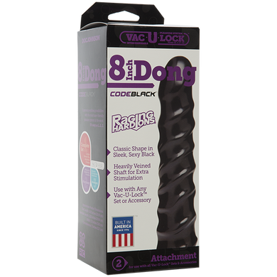 Ділдо Doc Johnson CodeBlack - 8 Inch Raging Vac-U-Lock із стимулюючим рельєфом, діаметр 3,8 см SO2797 фото