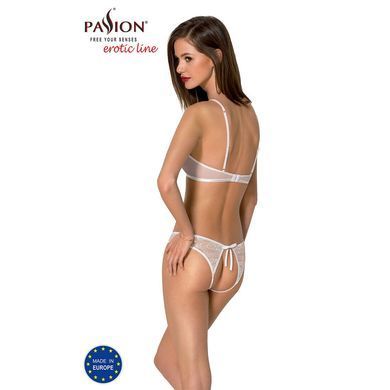 Комплект: бра, трусики з ажурним декором та відкритим кроком Ursula Set white S/M &mdash; Passion SO5845 фото