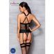 Сетчатый комплект корсет с халтером, съемные подвязки и трусики Amanda Corset black S/M - Passion SO5319 фото 4