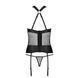 Сетчатый комплект корсет с халтером, съемные подвязки и трусики Amanda Corset black S/M - Passion SO5319 фото 6