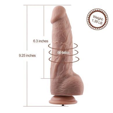 Гибкий фаллоимитатор для секс-машин Hismith 9.25&Prime; Silicone Dildo, система KlicLok SO6207 фото