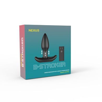 Анальна вібропробка Nexus B-stroker з масажними намистинами на ніжці з пультом Д/КУ + змазка 250 мл SO3844 фото