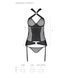 Сетчатый комплект корсет с халтером, съемные подвязки и трусики Amanda Corset black XXL/XXXL - Passi SO5320 фото 7