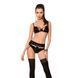 Комплект білизни TONYA SET black S/M - Passion Exclusive: трусики, ліф, пояс для панчох PS24111 фото 1