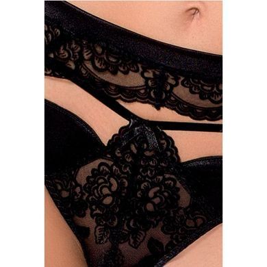 Комплект белья TONYA SET black XXL/XXXL - Passion Exclusive: трусики, лиф, пояс для чулок PS24112 фото