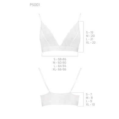 Еластичний топ з мереживом Passion PS001 TOP white, size XL SO4190 фото