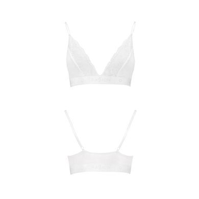 Еластичний топ з мереживом Passion PS001 TOP white, size XL SO4190 фото
