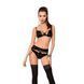Комплект белья TONYA SET black XXL/XXXL - Passion Exclusive: трусики, лиф, пояс для чулок PS24112 фото 1