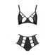 Комплект из эко-кожи: бюстгальтер и трусики с перфорацией Tamaris Set black L/XL &mdash; Passion SO5798 фото 3