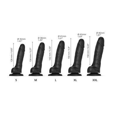 Реалістичний фалоімітатор Strap-On-Me Sliding Skin Realistic Dildo Black - XXL, ефект рухливої шкіри SO6259 фото
