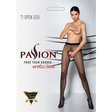 Колготки с открытым доступом, имитация ботфорт TIOPEN 009 black 1/2 (20 den) &mdash; Passion SO5799 фото