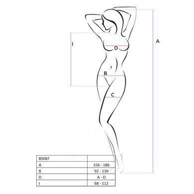 Бодистокинг в крупную сетку Passion BS087 black, открытая спина, халтер, с доступом SO6379 фото