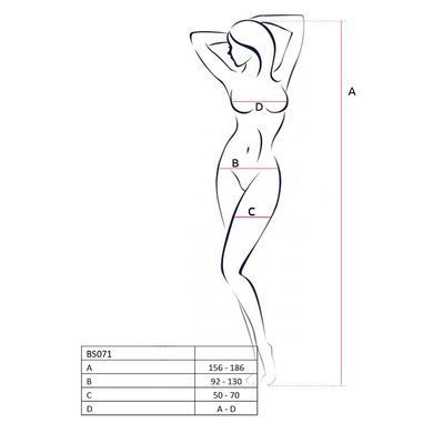 Бодістокінг Passion BS071 white, комбінезон на бретелях PBS071W фото