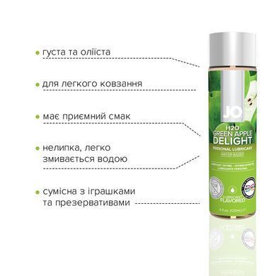 Смазка на водной основе System JO H2O &mdash; Green Apple (120 мл) без сахара, растительный глицерин SO1677 фото