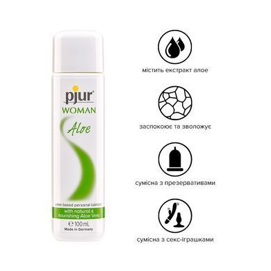 Лубрикант на водній основі pjur Woman Aloe 100 мл з екстрактом алое, зволожувальний, без парабенів PJ13320 фото