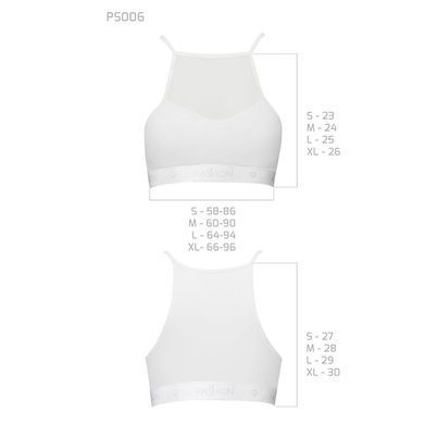 Спортивный топ с прозрачной вставкой Passion PS006 TOP white, size L SO4243 фото